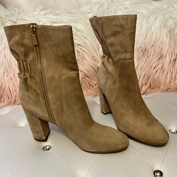Michael Kors Dolores Suede Dark Khaki Ankle Boots Size 11M - Picture 14 of 14
